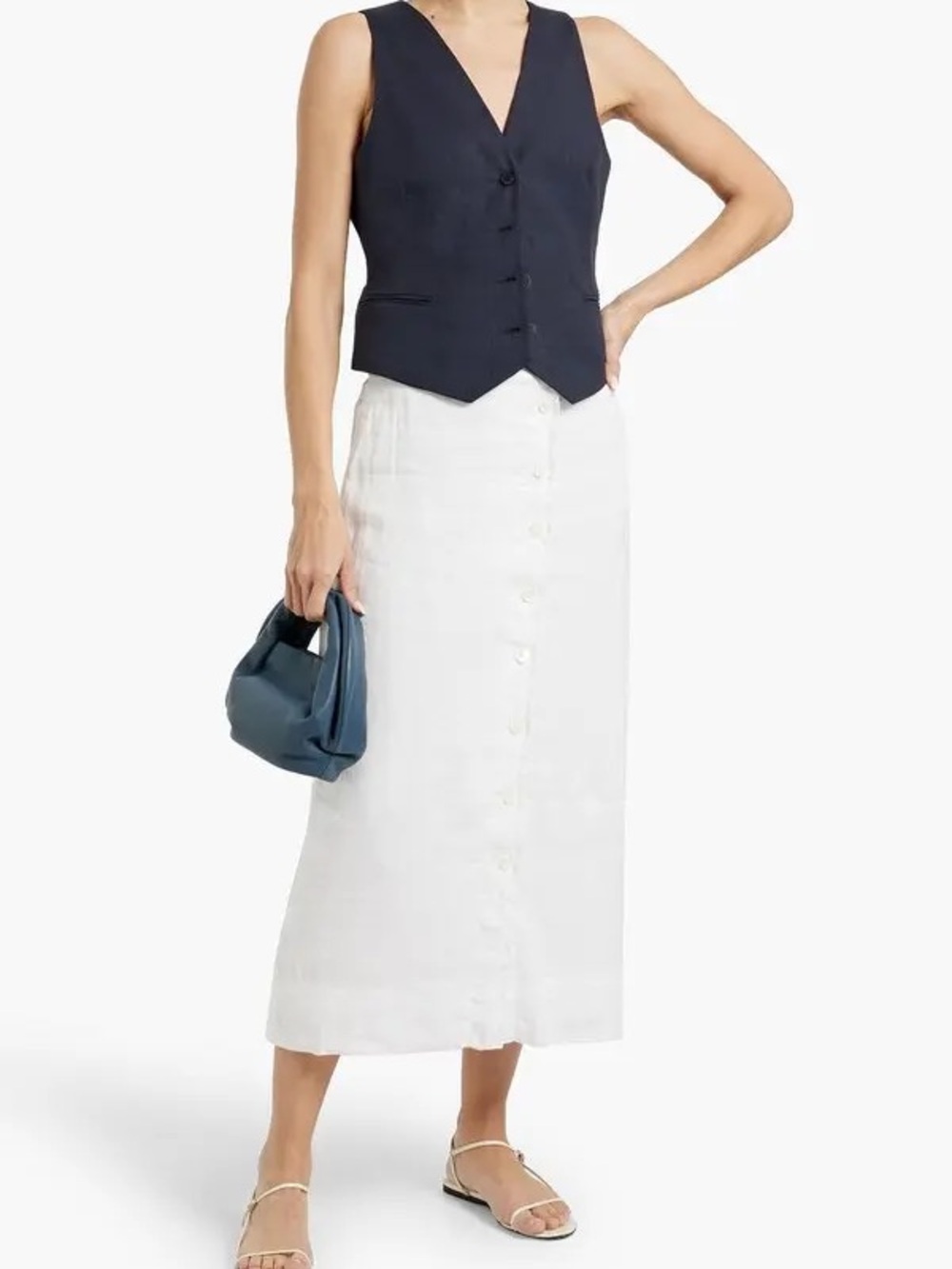 Alex mill Zoe midi skirt linen
